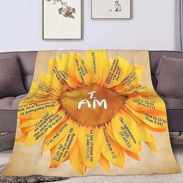 Sunflower Pattern Flannel Blanket Sofa Sheet Bedspread Blanket