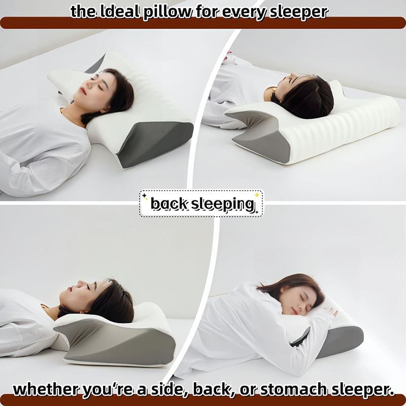 Memory Foam Pillow Cervical Orthopedic Pillow 2 in 1 Ergonomic Contour Orthopedic Pillow for Neck Pain SMZT003