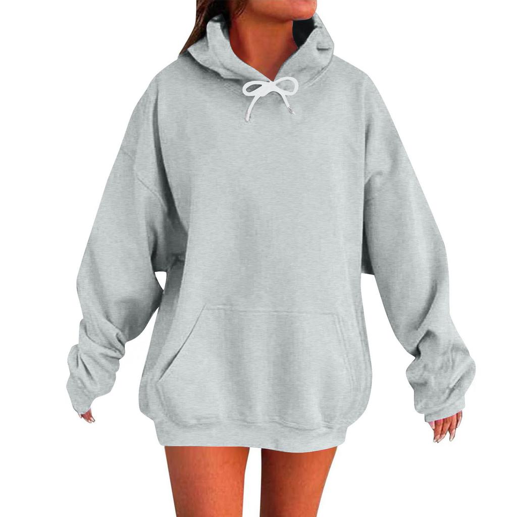 Women's Fashion Casual Long Sleeve Color Hooded Sweatshirt Tops