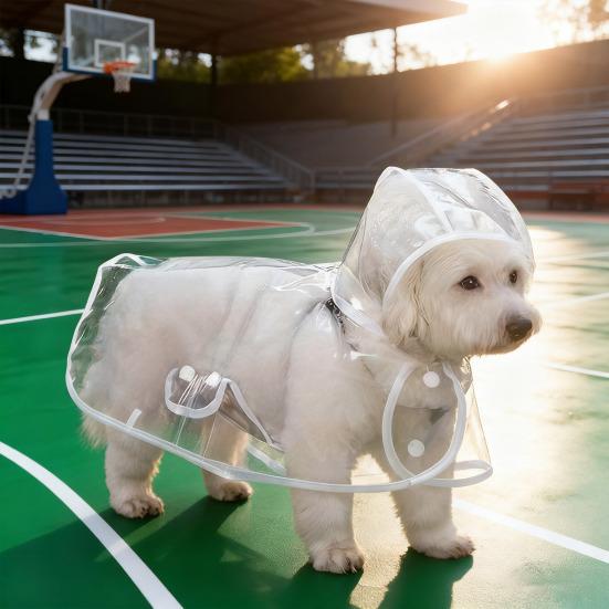 Wasserdichter Hunde-Regenmantel mit Kapuze Haustier-Regenmantel Poncho Transparente Hunde-Regenjacke mit Leinenloch für Welpen Kleine Mittelgroße Hunde