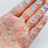 60pcs Resin Mini Blue Jellyfish Seahorse Starfish Pearl Shell Art Nail Flat Back Rhinestone DIY Scrapbook Christmas Crafts