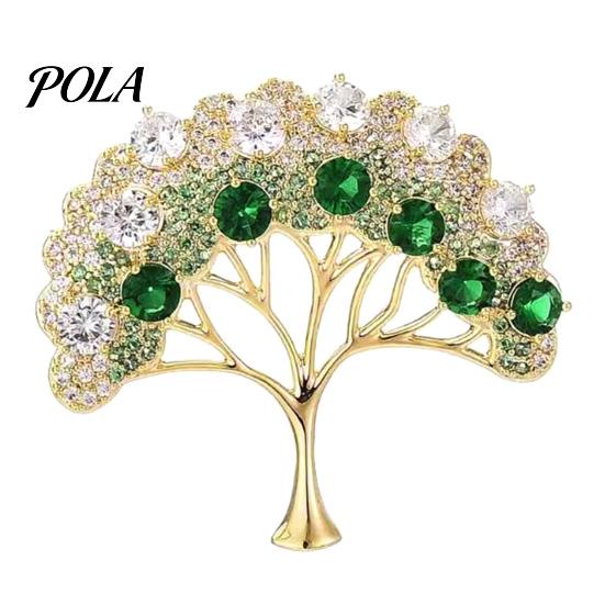 Brooch Pin, Wishing Tree Design Lapel Pin with Sparkling Layered Rhinestones, Hollow Branches Badge for Suits Coats Cheongsam Banquets