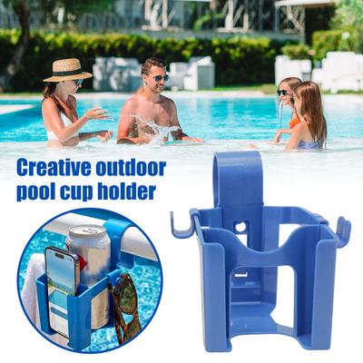 Poolside Cup Holder Clips Detachable Above Ground Pool Drink Holder for Railing Outdoor Summer Party Beverage Caddy