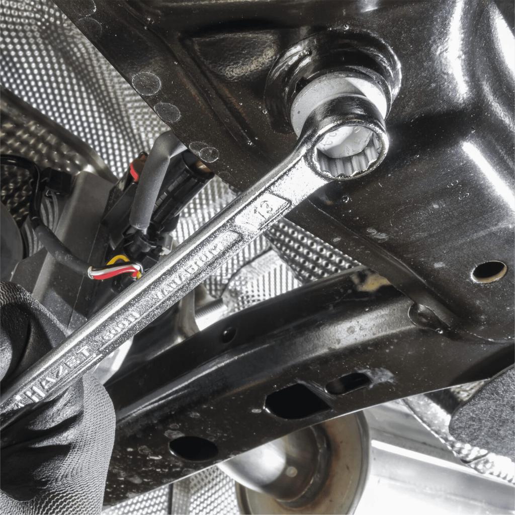 HAZET Combination Chrome Plated Combination Wrench Head Double Hex Outer Flat 22mm HAZET Double T Flat 22mm Imported from Wrench, Angle 15°