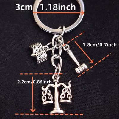 Balance, Judge And Book Keychain For Lawyer, Backpack Pendant Handmade Diy Bag Accessories