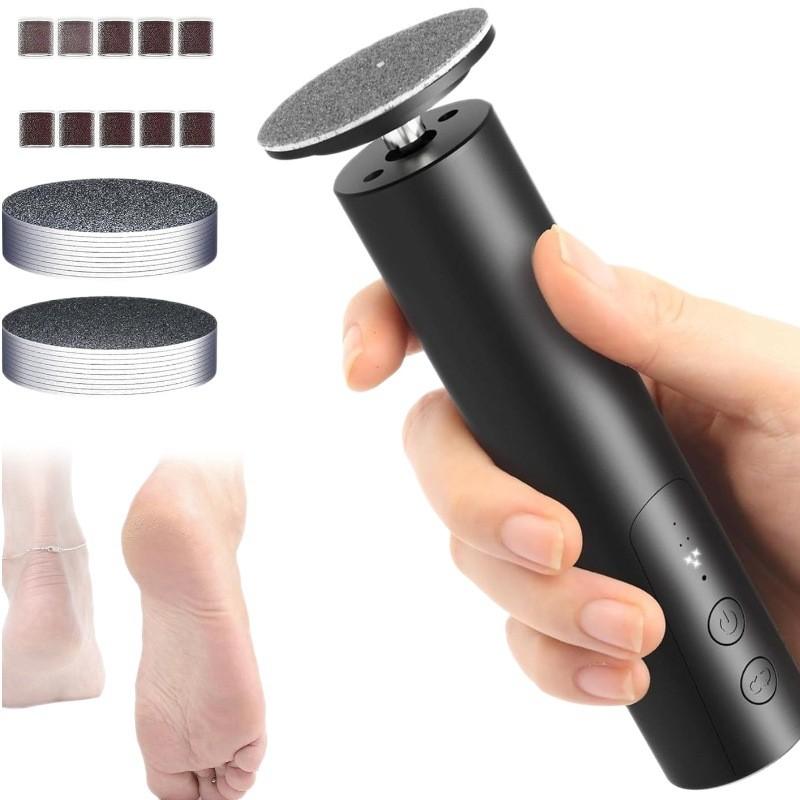 Electric Foot File Rechargeable Callus Remover With Adjustable Speed And 20 Grinding Heads For Athome Pedicure
