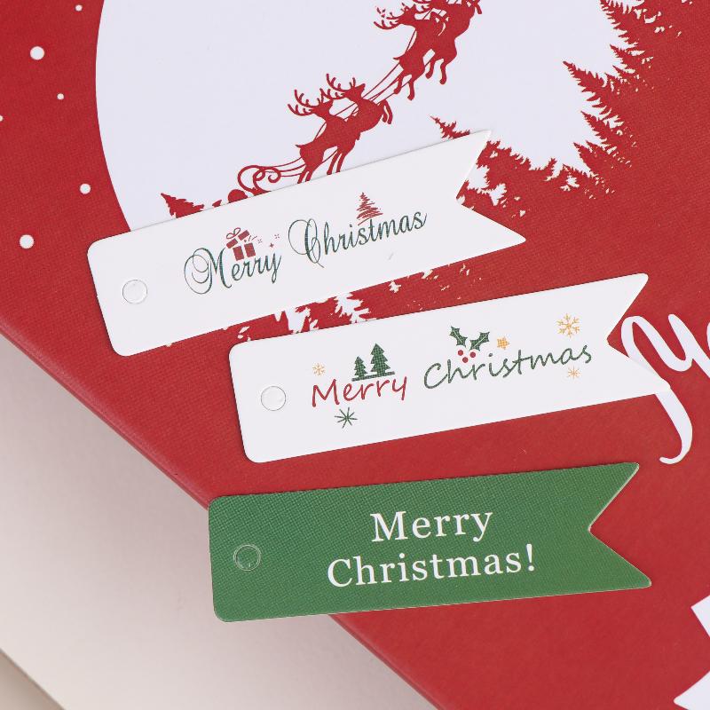 100 Etichette Regalo di Natale Etichette per Regali Festivi con Design Scritta Merry Christmas Etichette Decorative da Appendere