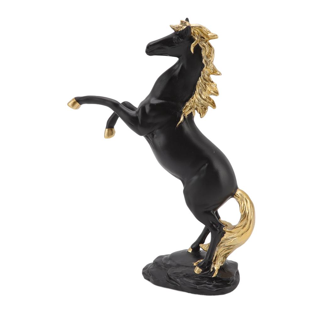 Horse Sculpture Ornament Decorative Auspicious Wealth Craft Resin Standing Horse Statue for Cabinet