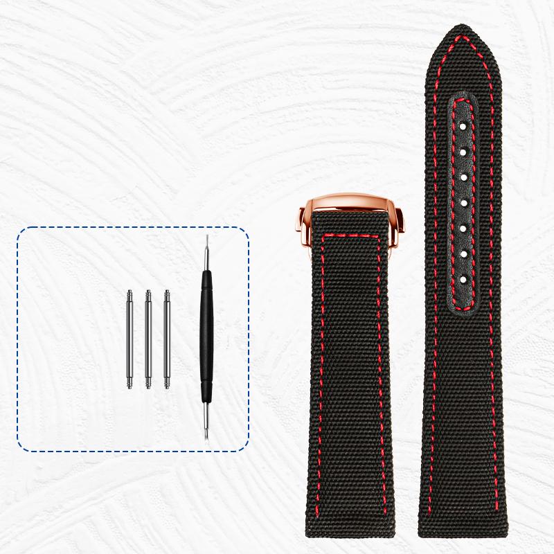Cinturino in nylon per omega hamilton cinturino Tela Resistente Cinturino per orologio 20mm 22mm confortevole Cinturino in pelle fibbia pieghevole inferiore