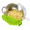 Clip-on Green Silicone Pasta Snap Strainer Dishwasher Safe Colander Universal Size Fit Most Pans Suitable for Draining Pasta Vegetables Potatoes etc