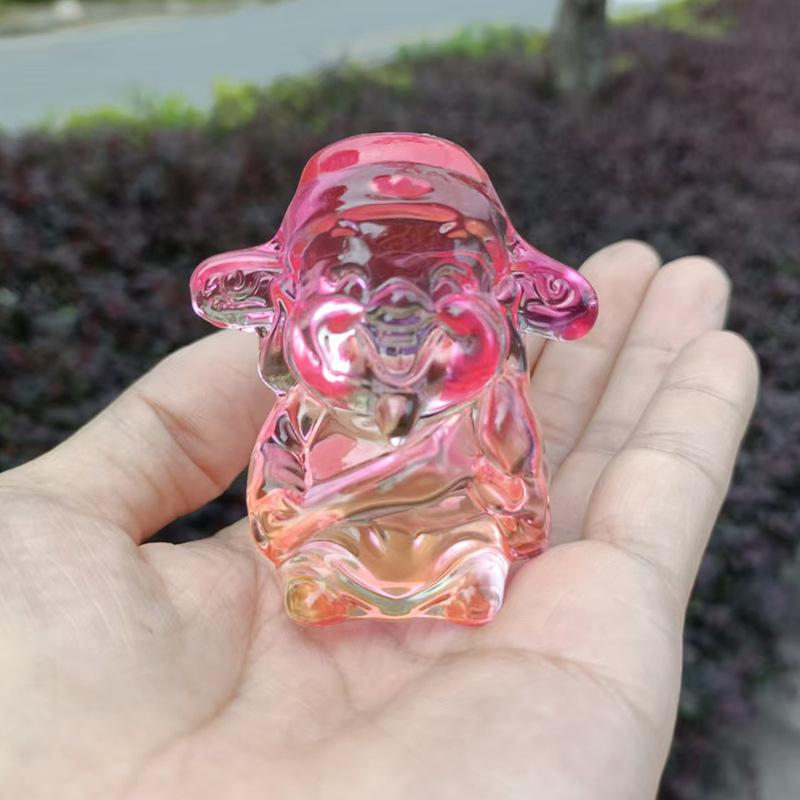 Crystal Glass God of Wealth Ornament: Home & Wedding Decoration Gift