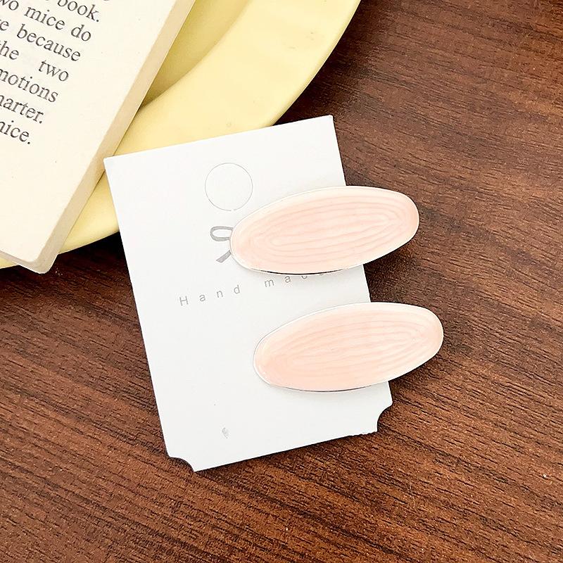 Simple Wave Oval Pink Seamless Hair Clip Women Acetate Sheet Bangs Clip Hair Duckbill Clip Hairpins Hair Styling Tool Gift