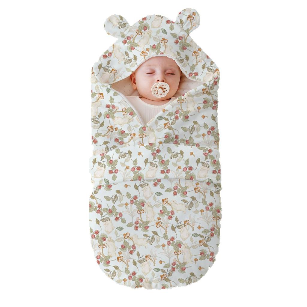 Large Cotton Swaddling Blanket for Baby & Newborn, Removable Liner, Dual-Use for Autumn/Winter, Washable, for Children.