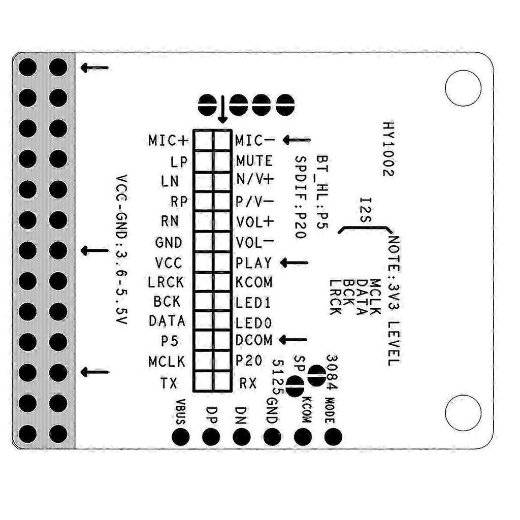 Bluetooth 5.1 Stereo Audio Module QCC5125 with DC 3.6-5.5V LDAC Lossless Output & Antenna for Quality Sound Transmission