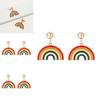 Charming Colorful Rainbow Earrings Geometric Alloy Plated Fun Fashion Jewelry