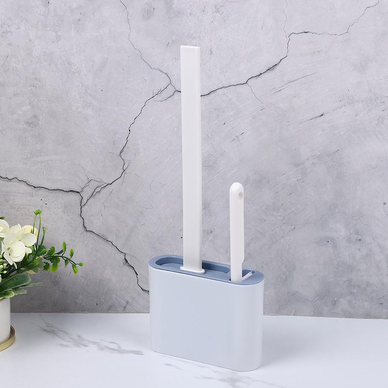 Luxury Toilet Brush Wall Hanging Toilet Brush Long Handled Silicone Toilet Brush Soft Bristles WC Cleaning Brush Clean Tool Bathroom Accessories