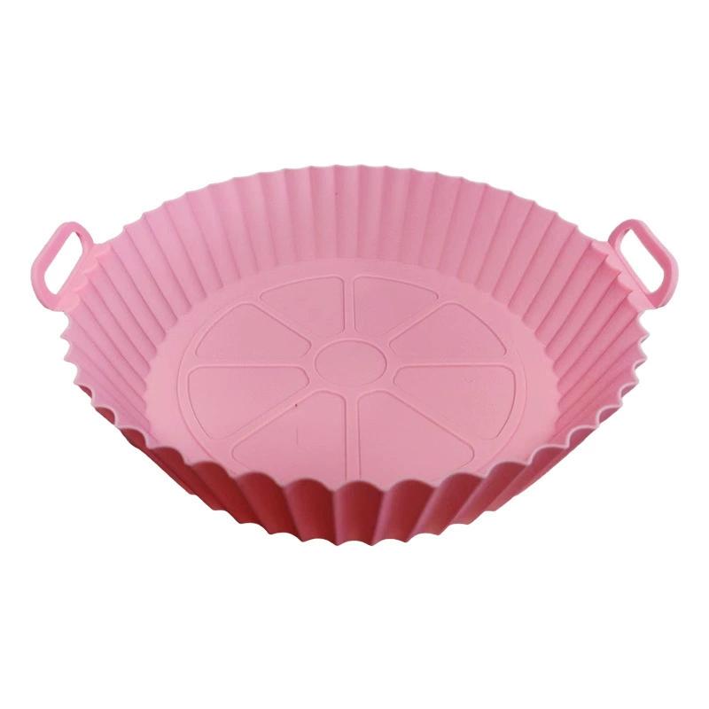 

1 шт. Силиконовый вкладыш для аэрофритюрницы, горшок для 3-5 кварт, замена воспламеняющейся пергаментной бумаге, многоразовый противень для выпечки, аксессуары для духовки розовый