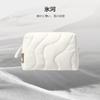 tomtoc Fluffy Gadget Small Item Travel Lightweight Quilted Soft and Cute for Cosmetic Makeup Gadget Travel Convenient Glacier Pouch, Storage, Pouch,