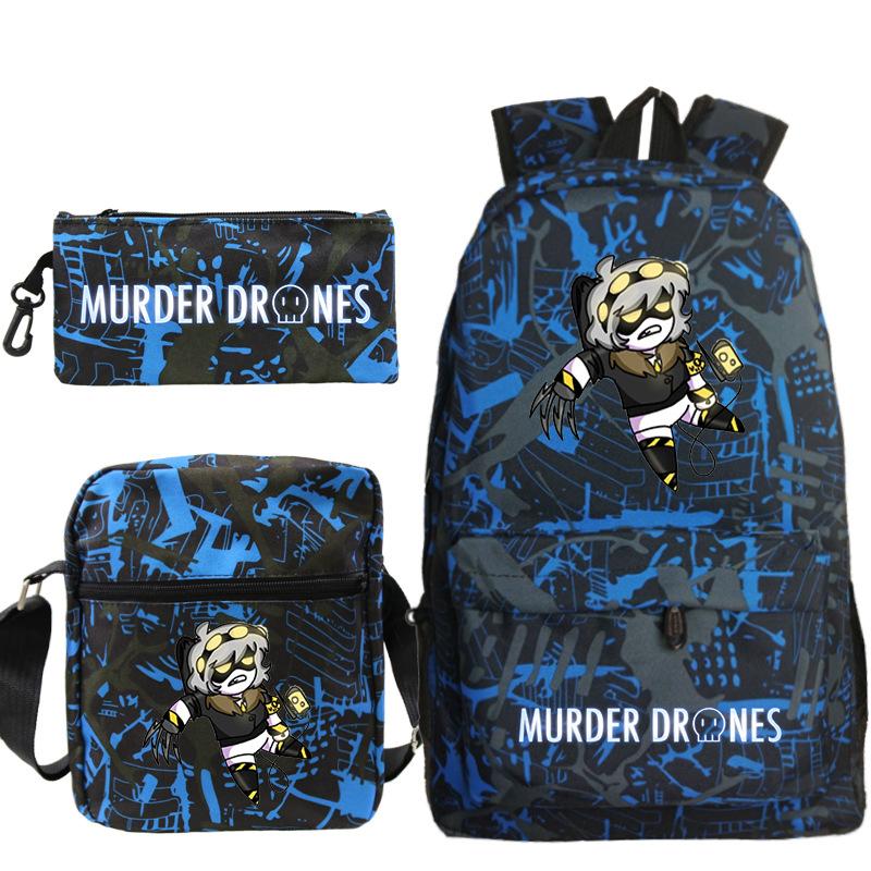 Murder Anime Peripheral Printed Children's School Bag Set Cross-border Leisure Student Backpack Three-piece Set