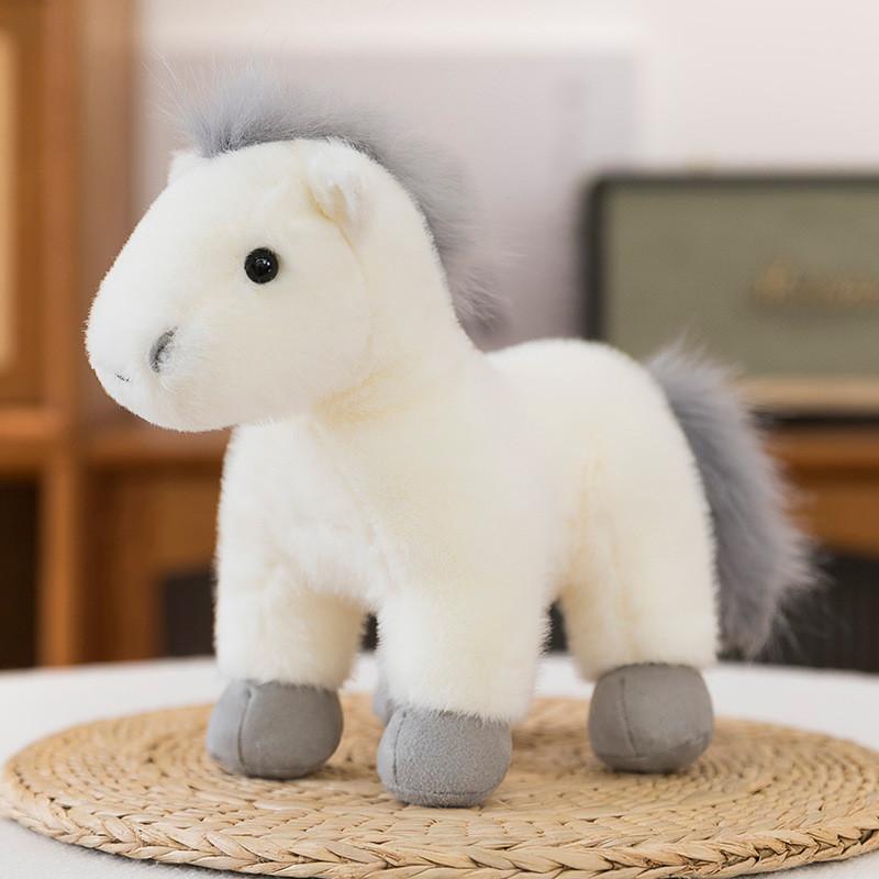 Cute Horse Simulation Cartoon Animal Toy With Short Plush For Kids Room Decor