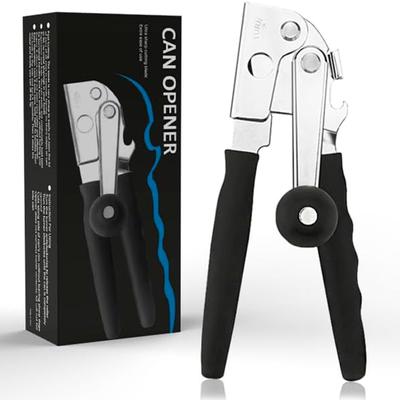 Commercial Can Opener Hand Crank Can Opener Manual Heavy Duty with Comfortable Extra-Long Handles Oversized Knob