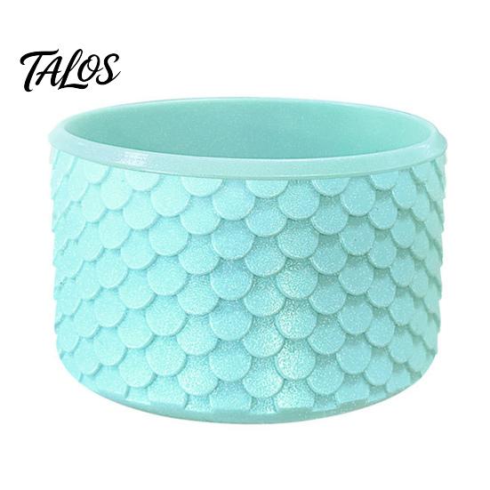 Portable Bottle Sleeve for Commute Silicone Cup Boot, Fish Scale Pattern Decor, Soft Elastic Water Protector Protective Sleeve, Anti-Slip Bottom Cover