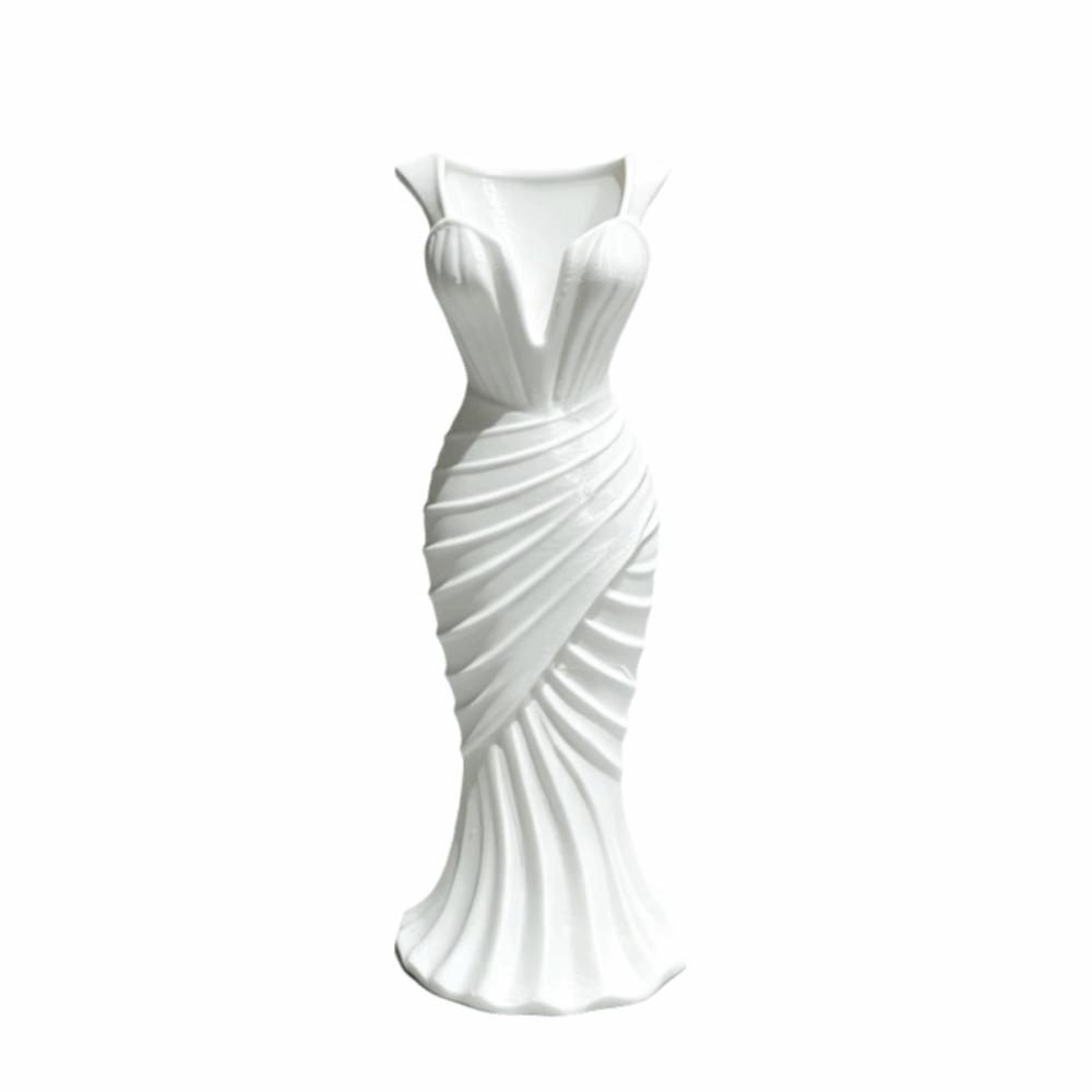 Flower Arrangement 3D Printed Flower Vases Gown-Shaped Decorative Vase  Home Desktop Decorations