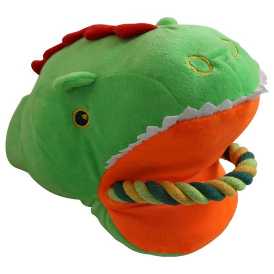 Plush Interactive Dog Toy Squeaky Stuffed Animal Puppy Chew Toy Dog Tug зелёный