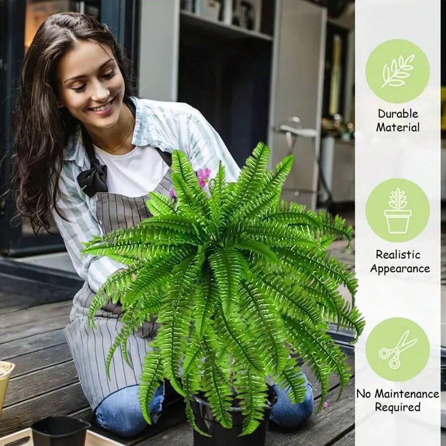 Artificial Boston Fern Floral Arrangement - 18-head Leaf Grass Decoration