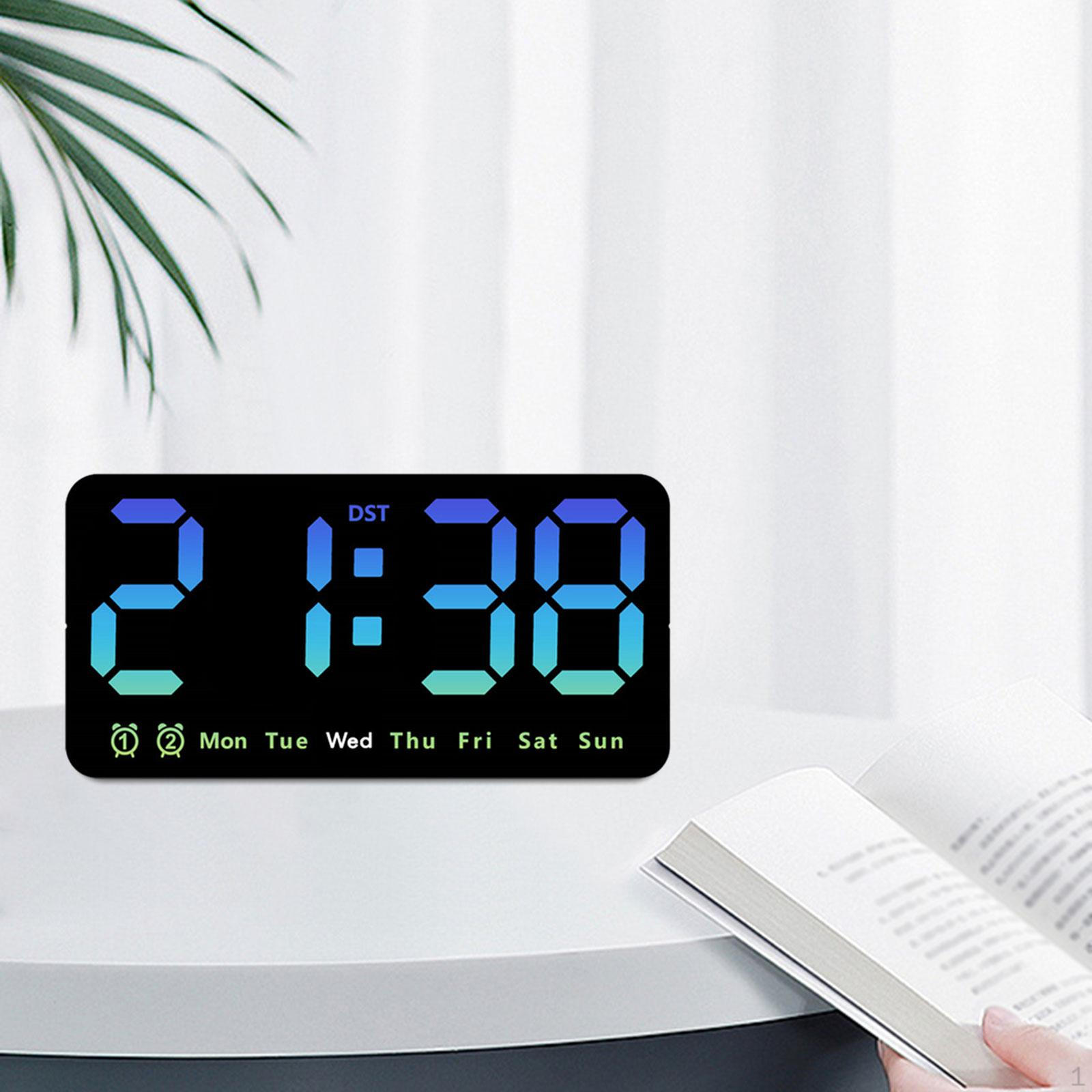 Desk Digital Clock ,LED Alarm Electronic Wall for Bedroom, Festival синий