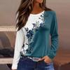 Autumn Women's T-shirt 3D Floral Butterfly Print Fashion Long Sleeve Round Neck Regular Tops Holiday Weekend Spring and Autumn Clothing