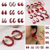 Trendy Vintage Burgundy Acrylic Drop Earrings For Women Wholesale Autumn Winter Ear Accessories