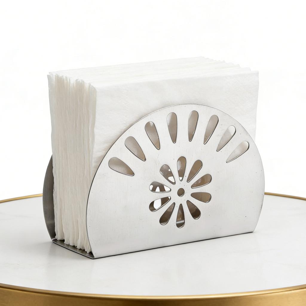 Napkin Holder for Tabletop Modern Upright Hollow Napkin Dispenser Stand for Kitchen Dining Cocktail Picnic Bar