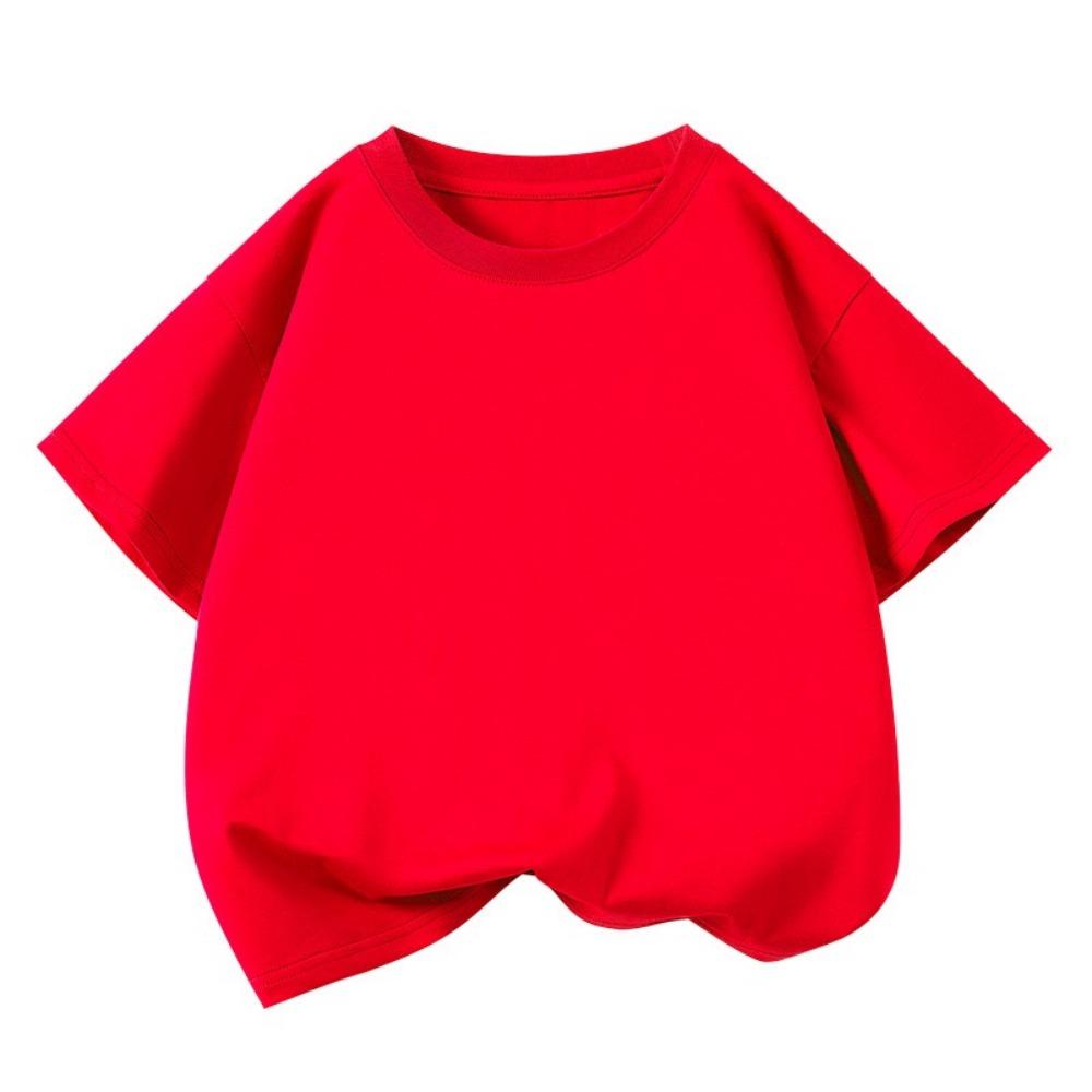 Girls Boys Short Sleeve T Shirts Kids  Summer Oversized Tops Children Teens Solid Casual Crewneck Basic Tees 3-14Y