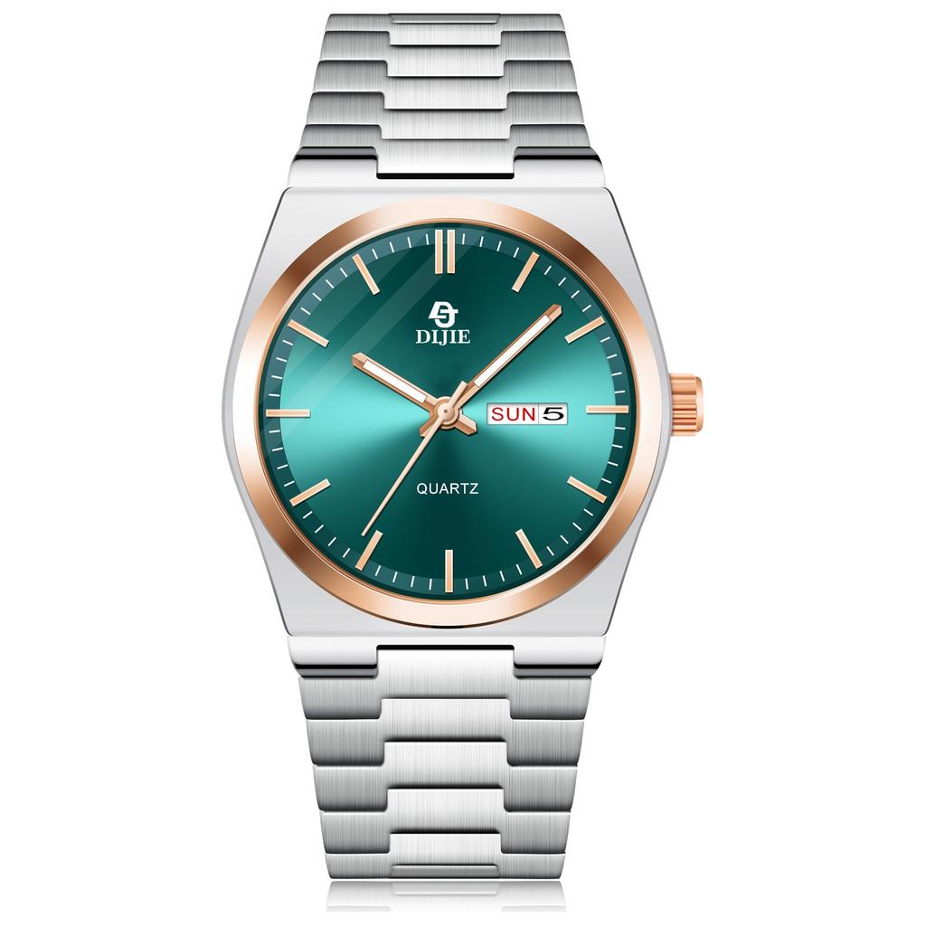 Stainless Steel Butterfly Buckle Men'S Simple Double Date Non-Mechanical Multifunctional Men'S Watch Business Logo