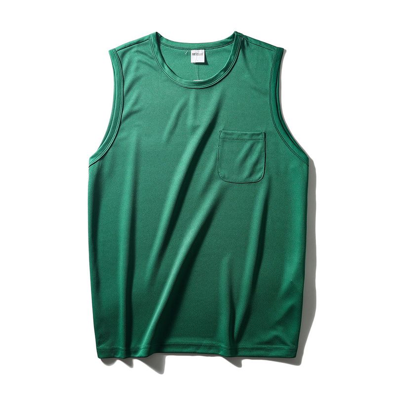 Running Workout Vest Men Summer Loose Mesh Training Quick-Drying American Sports Wait Lifting Basketball Sleeveless Waistcoat Emerald Green XL