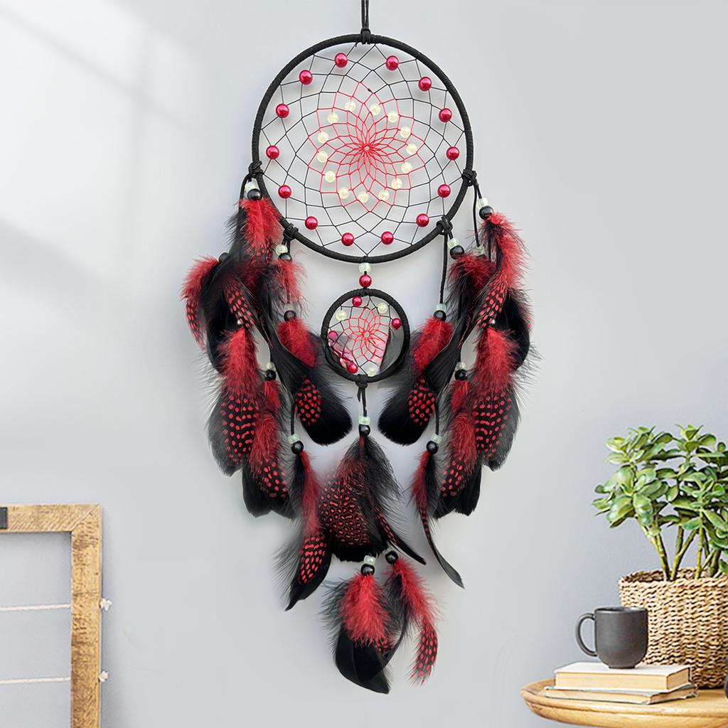 Home Decoration Room Decor Glow-in-the-dark Dreamcatcher Feather Wind Chimes Premium Feel Wall Hanging Decor Creative Gift