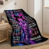 A pink butterfly and silhouettes with heartfelt text on a cosmic background. for all seasons blanket lunch break throw gift