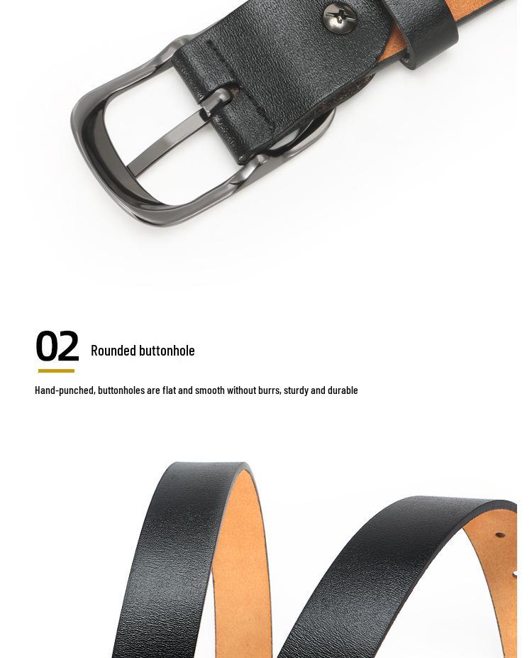 Women's Genuine Leather Pin Buckle Waist Belt - Korean Trendy Style