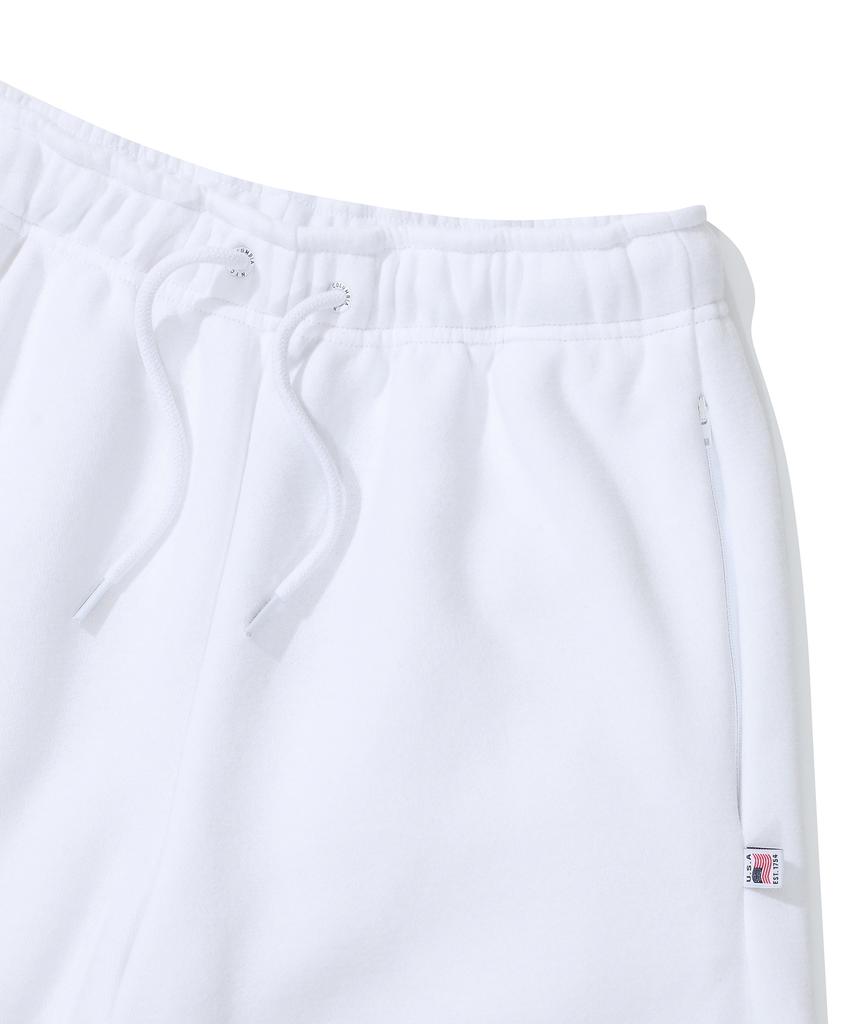 COLUMBIA UNIVERSITY Cu Classic Logo Loose-Fit Fleece Sweatpants White