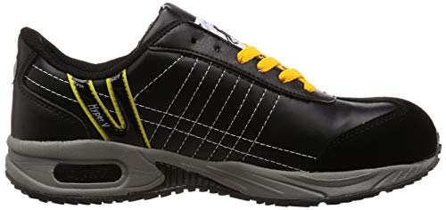 Nissin Rubber Hyper V #211 Work Shoes, Anti-Static, Oil-Resistant, Non-Slip, Lightweight, with Toe Cap, Men's, Black, Size 26.5