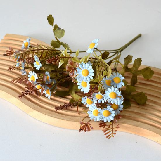 5 Stiele Künstliche Blumen UV-beständig Gefälschte Wildblumen Kunstblumen-Arrangements für Hochzeit Innen Außen Haus Garten Dekoration