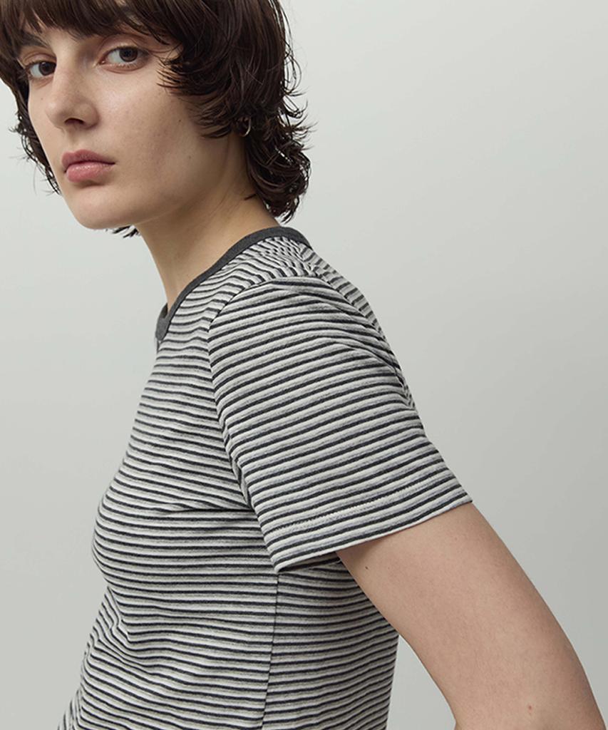 Leopeusaideuhwaiteulabel Mingle Stripe T-Shirt Gray