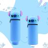 MINISO Kawaii Stitch Silicone Retractable Pencil Case Fashion Upright Pen Container Cartoon Pen Box Student Stationery Supplies