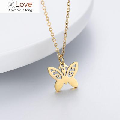 Dooyio New Arrival Fashion Stainless Steel Butterfly Necklace Pendant  Women Clavicle Chains Jewelry Party Gifts