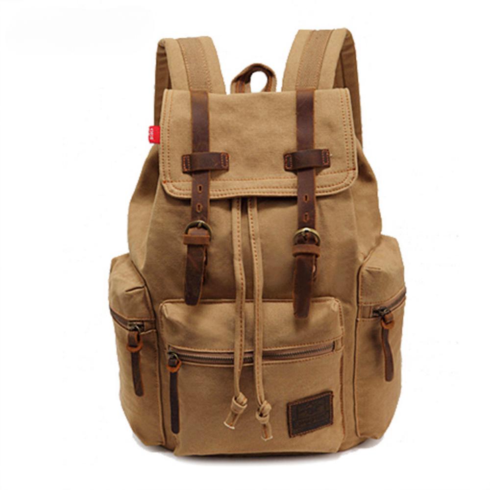Canvas Bag Retro Men's Bag Durable Backpack Computer Bag Student Schoolbag Outdoor Travel Bag