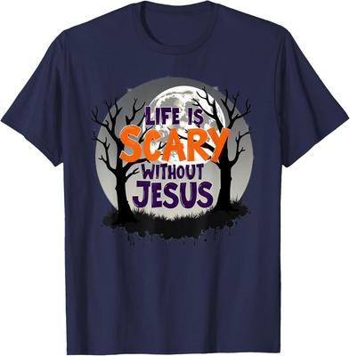 Das Leben ist ohne Jesus gruselig Halloween Kostüm Christliches T-Shirt