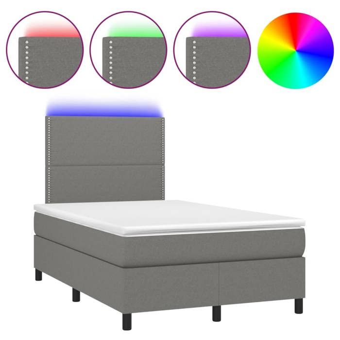 VidaXL Sommier à Lattes de Lit avec Matelas et LED, Lit Rembourré, Lit Double, Lit Adulte de Chambre à Coucher Intérieur, 3134782