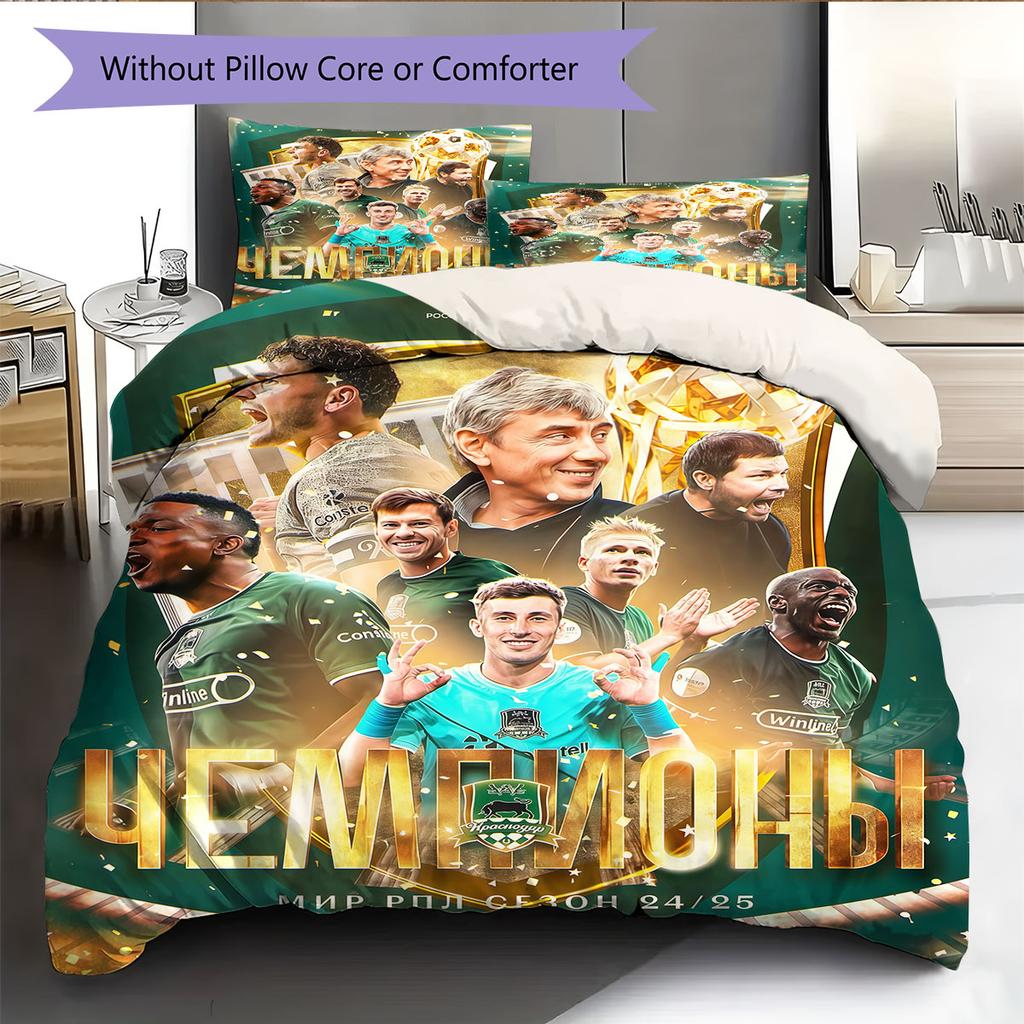 FC Krasnodar Fight Bedding Quilt Set Quilt Cover Pillowcase Home Decoration Birthday Gift (1 * duvet cover + 2 * pillowcase, without core)