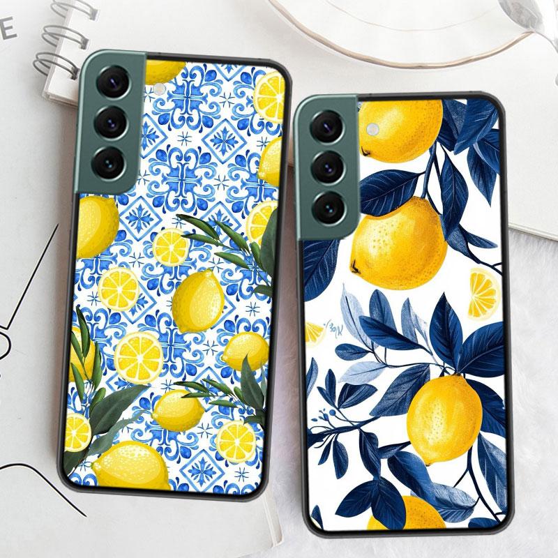 Mediterranes Zitronen Handyhülle Für Samsung Galaxy S22 S25 Ultra S21 S10 Plus S26 Edge S20 S23 S24 FE Cover Silikon Weich TPU